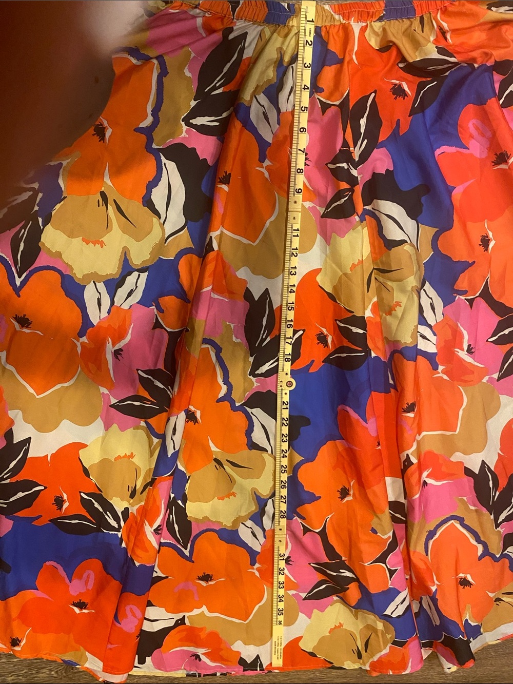 Rachel Zoe Orange Floral Print skirt with Pink and Purple Accents - Picture 4 of 7